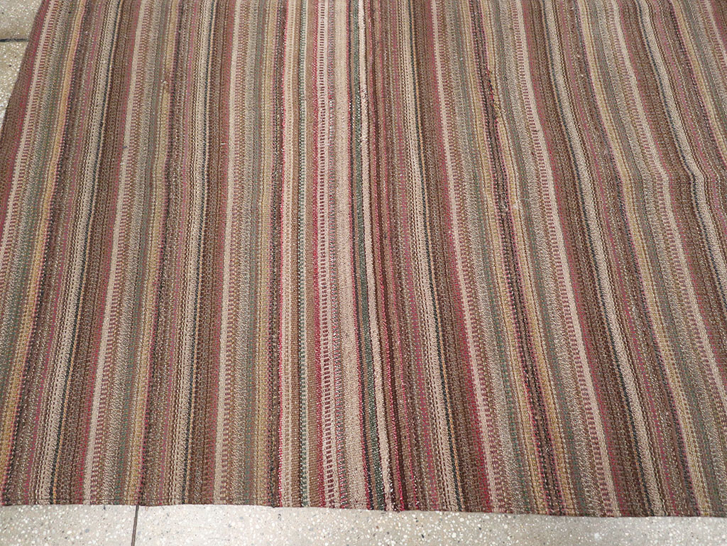 Vintage Persian Flatweave Kilim Room Size Carpet, No.32430 - Gss