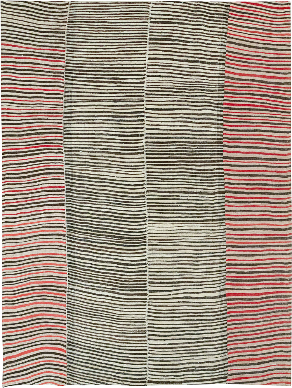 Vintage Persian Flatweave Kilim Room Size Carpet, No.32434 - Gss