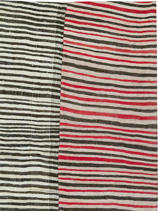 Vintage Persian Flatweave Kilim Room Size Carpet, No.32434 - Gss