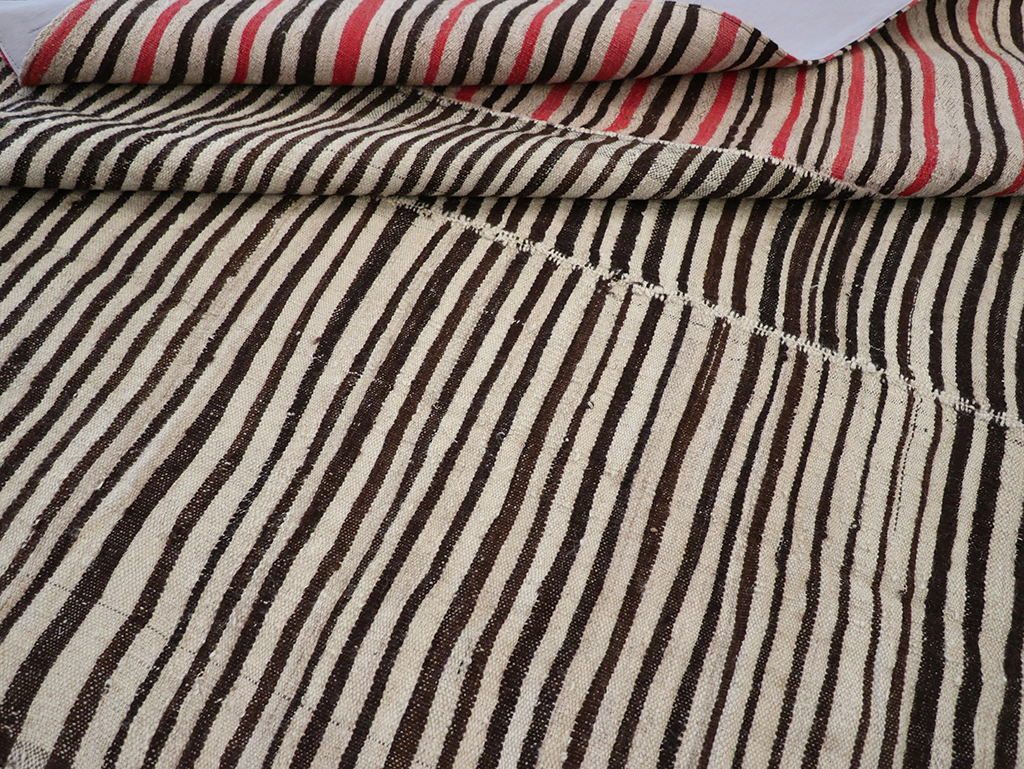 Vintage Persian Flatweave Kilim Room Size Carpet, No.32434 - Gss