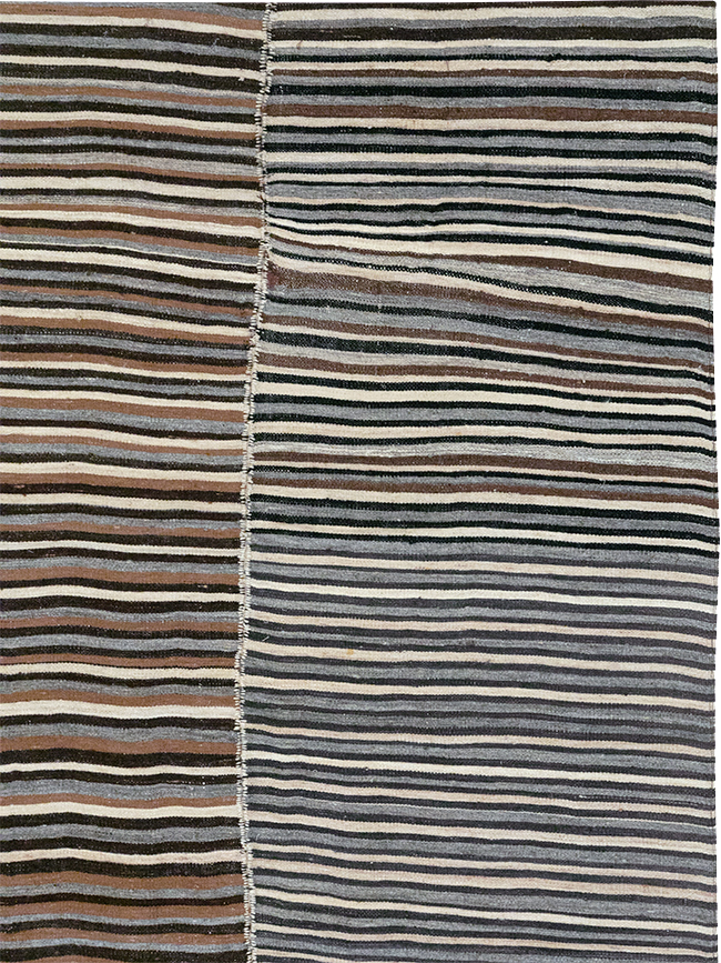 Vintage Persian Flatweave Kilim Room Size Carpet, No.32435 - Gss