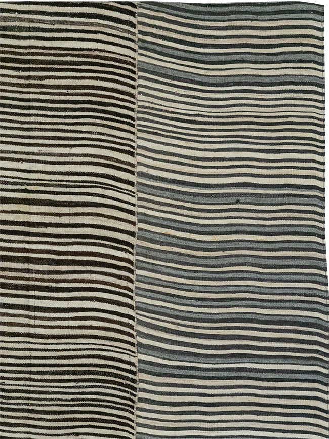 Vintage Persian Flatweave Kilim Room Size Carpet, No.32435 - Gss