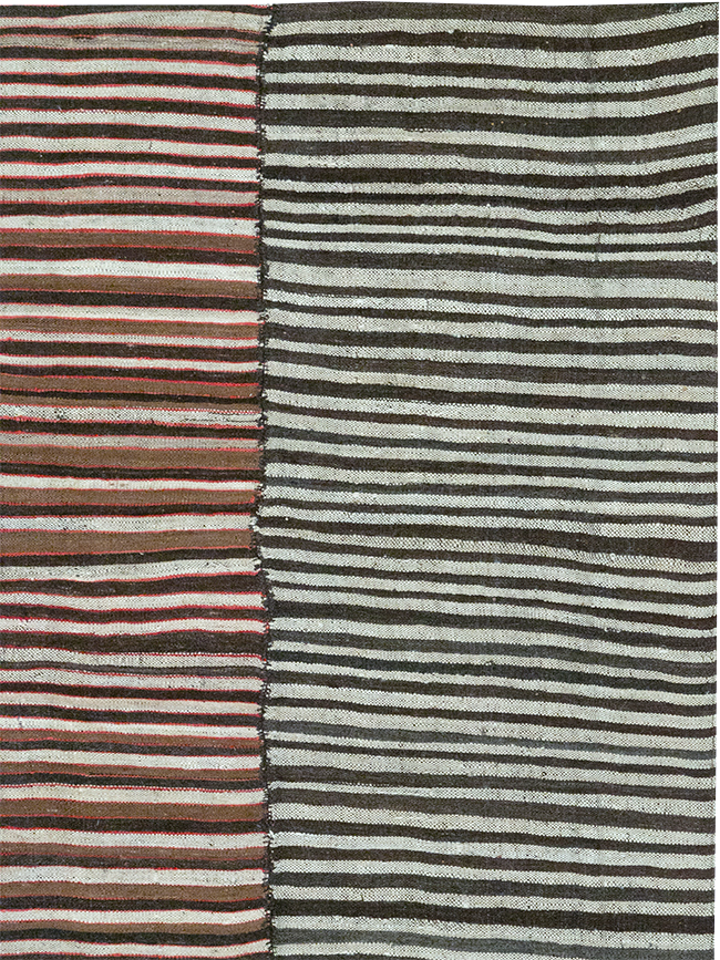 Vintage Persian Flatweave Kilim Room Size Carpet, No.32436 - Gss