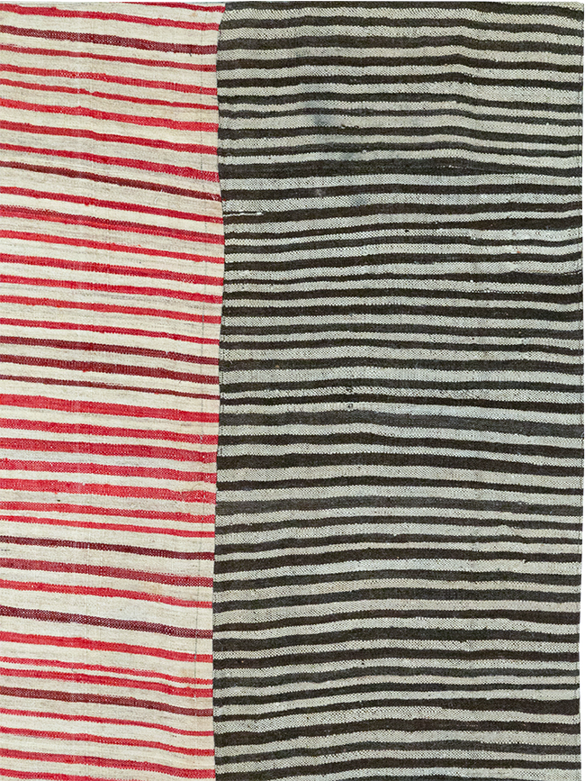 Vintage Persian Flatweave Kilim Room Size Carpet, No.32436 - Gss