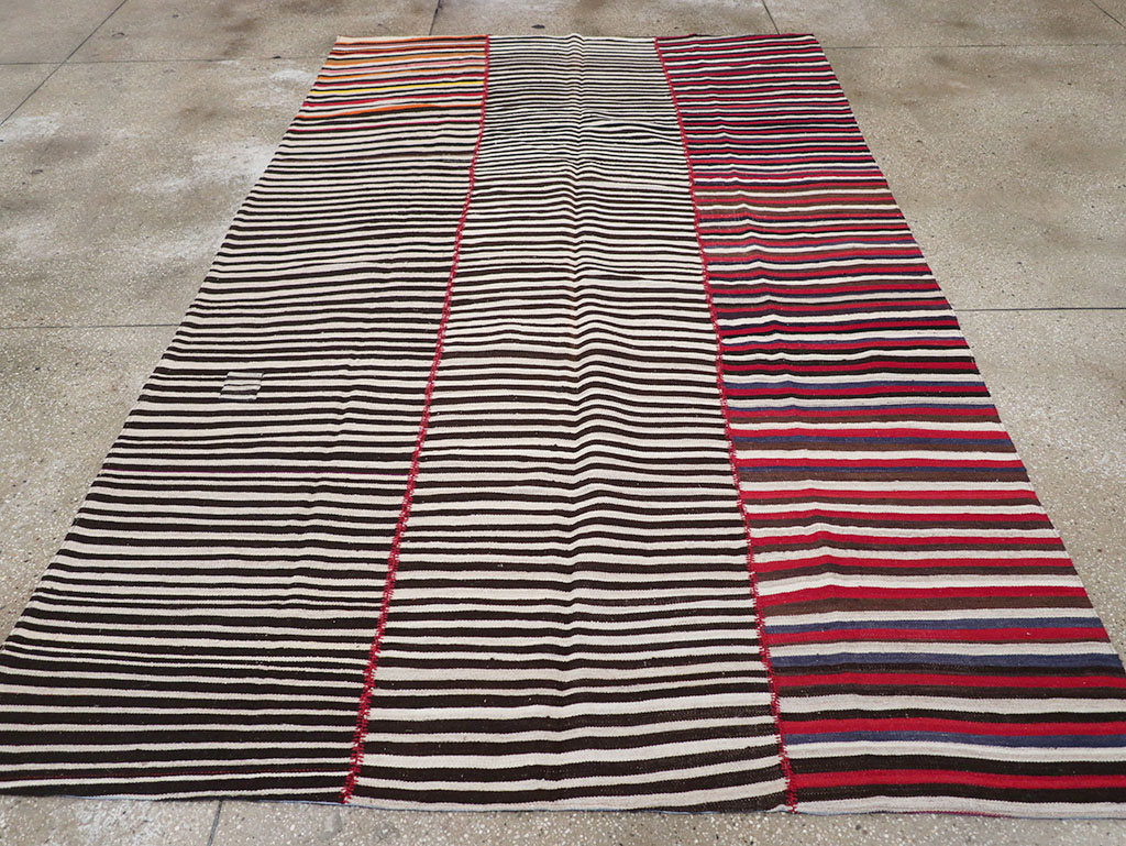 Vintage Persian Flatweave Kilim Accent Carpet, No.32438 - Gss