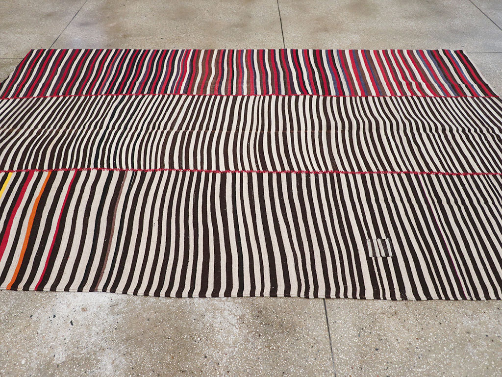 Vintage Persian Flatweave Kilim Accent Carpet, No.32438 - Gss