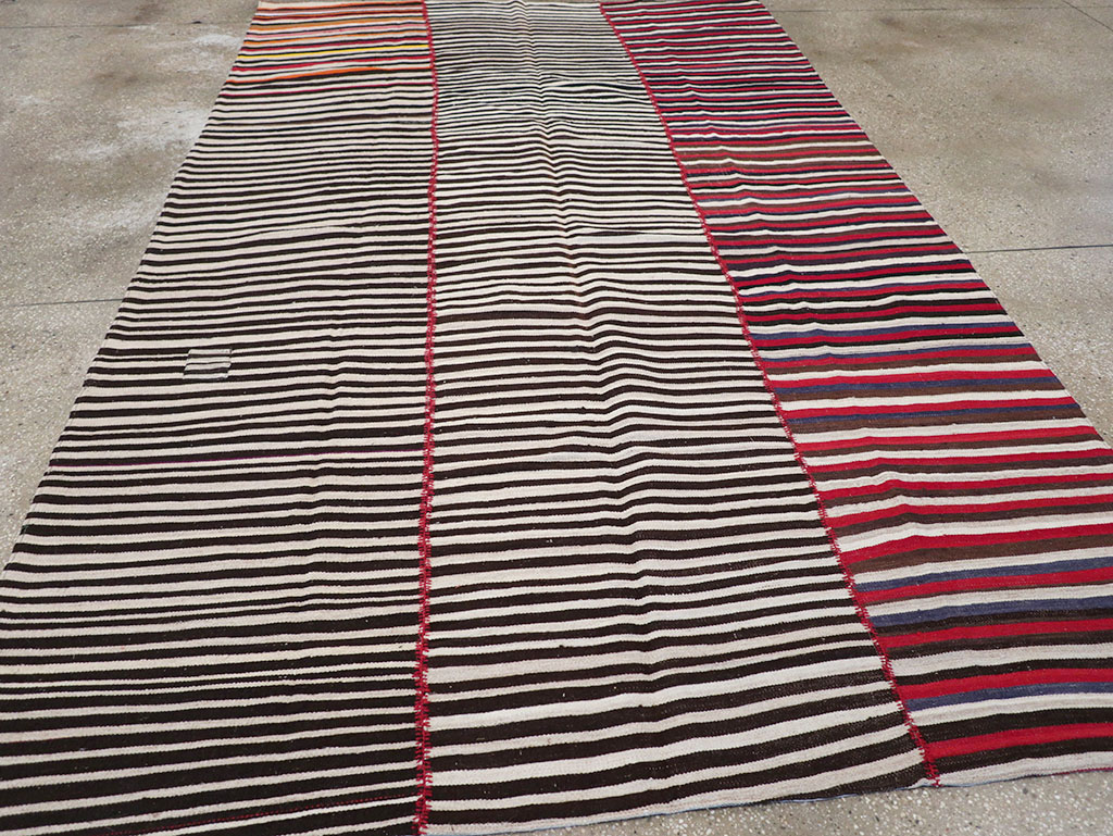 Vintage Persian Flatweave Kilim Accent Carpet, No.32438 - Gss