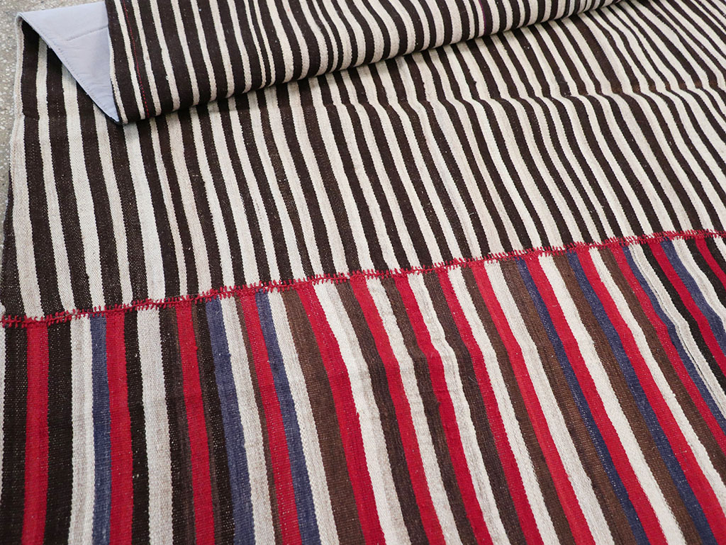 Vintage Persian Flatweave Kilim Accent Carpet, No.32438 - Gss