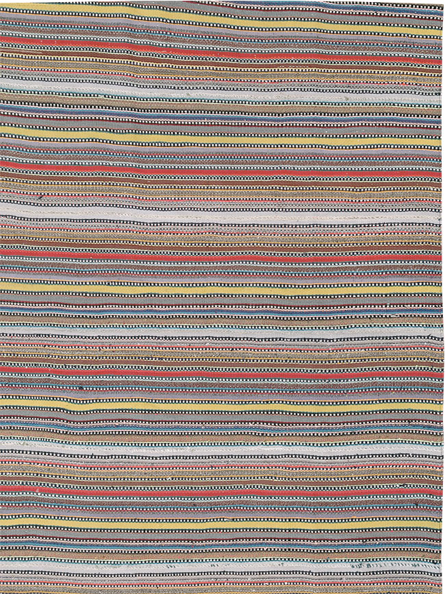 Vintage Persian Flatweave Kilim Small Room Size Carpet, No.32441 - Gss