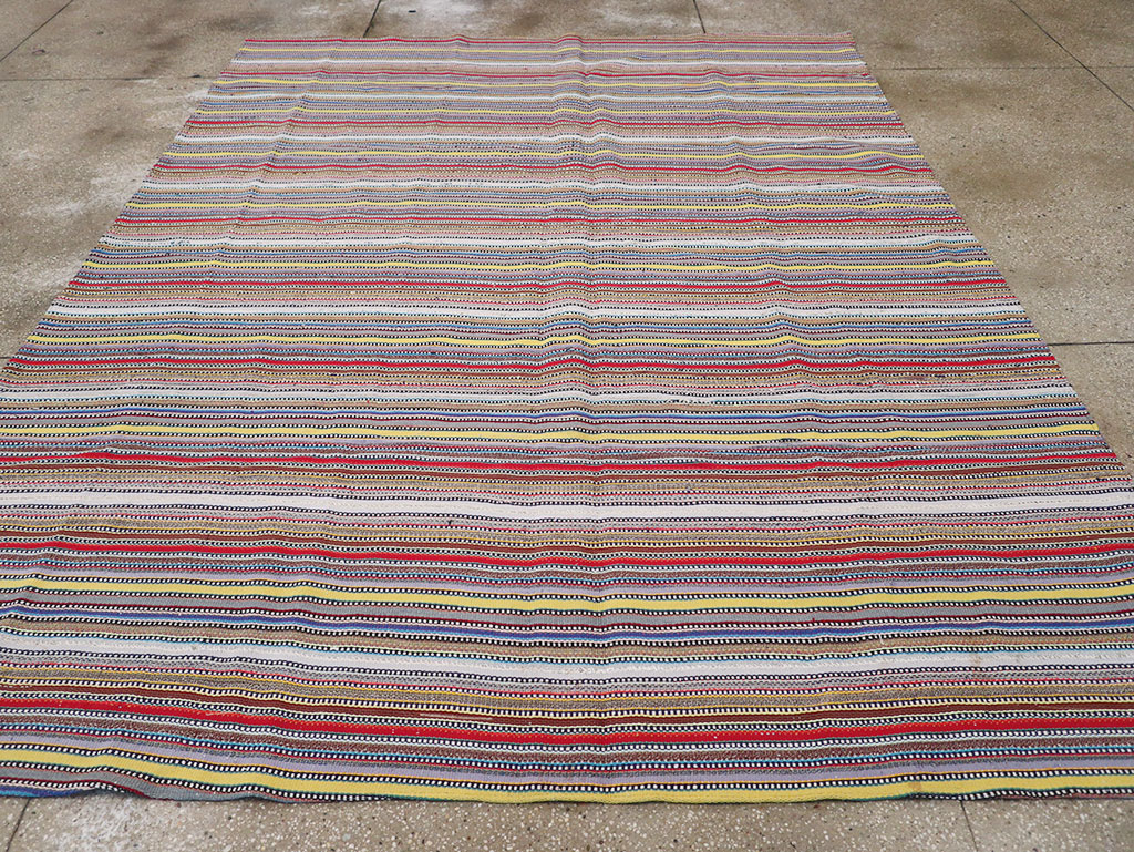 Vintage Persian Flatweave Kilim Small Room Size Carpet, No.32441 - Gss