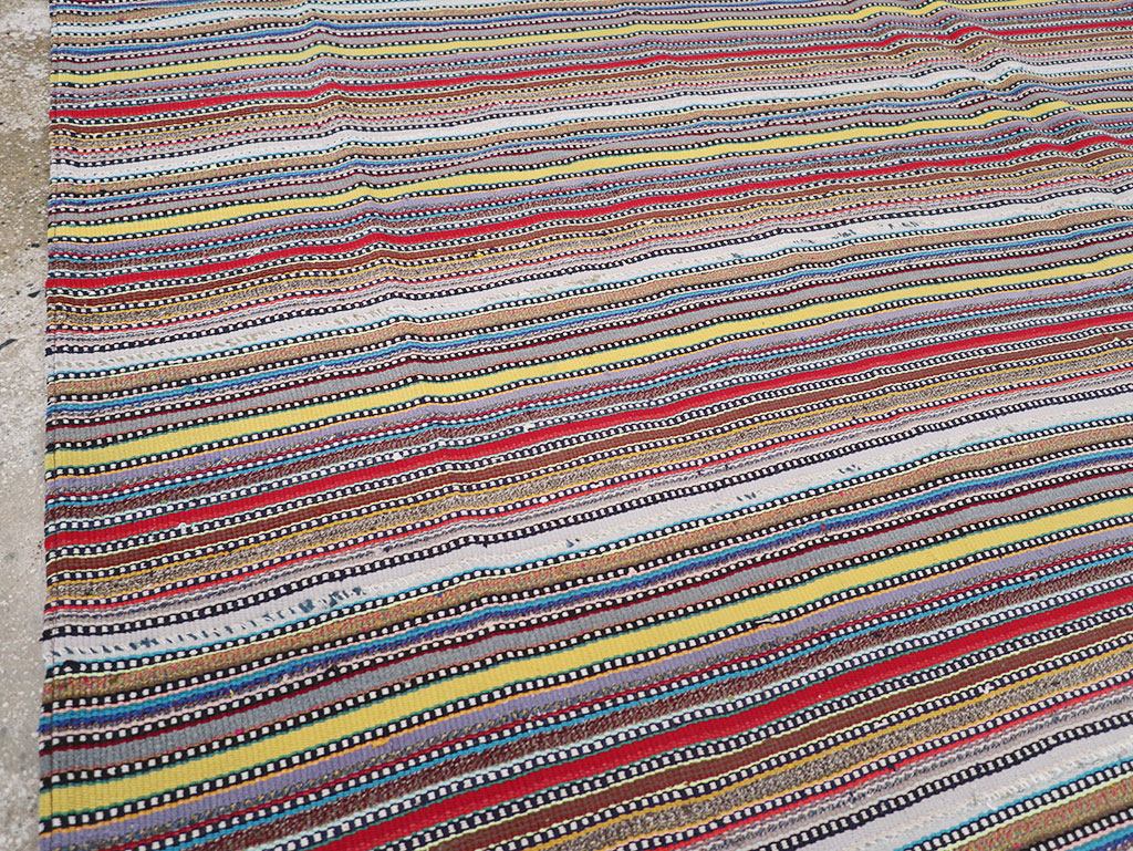 Vintage Persian Flatweave Kilim Small Room Size Carpet, No.32441 - Gss