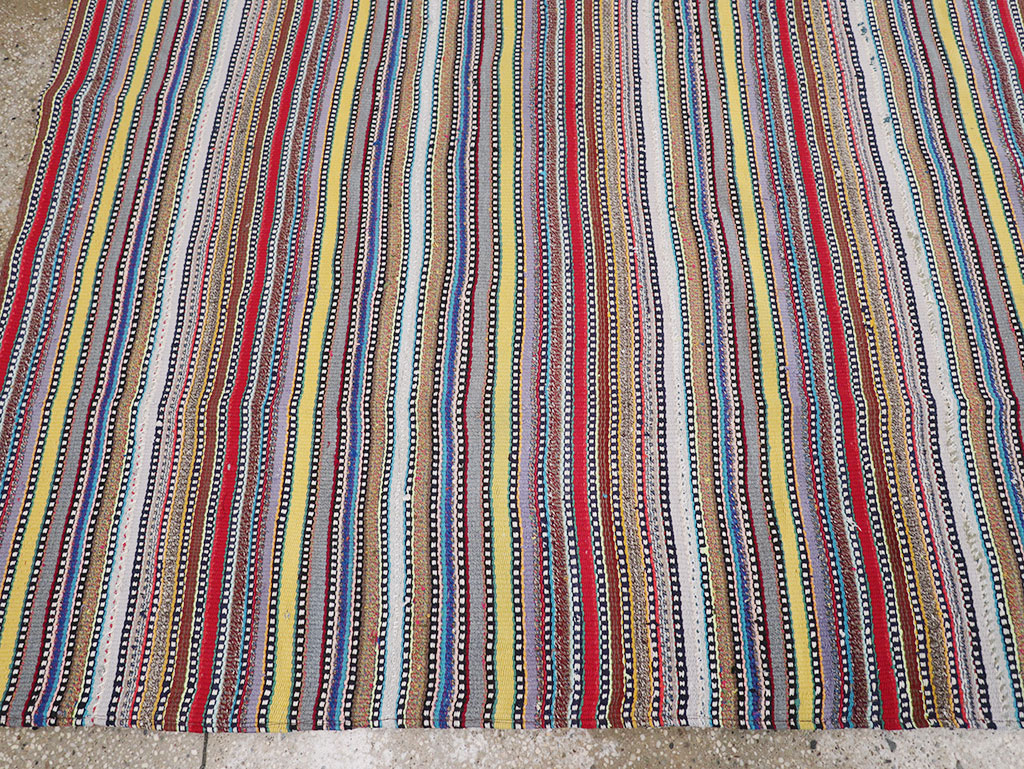 Vintage Persian Flatweave Kilim Small Room Size Carpet, No.32441 - Gss