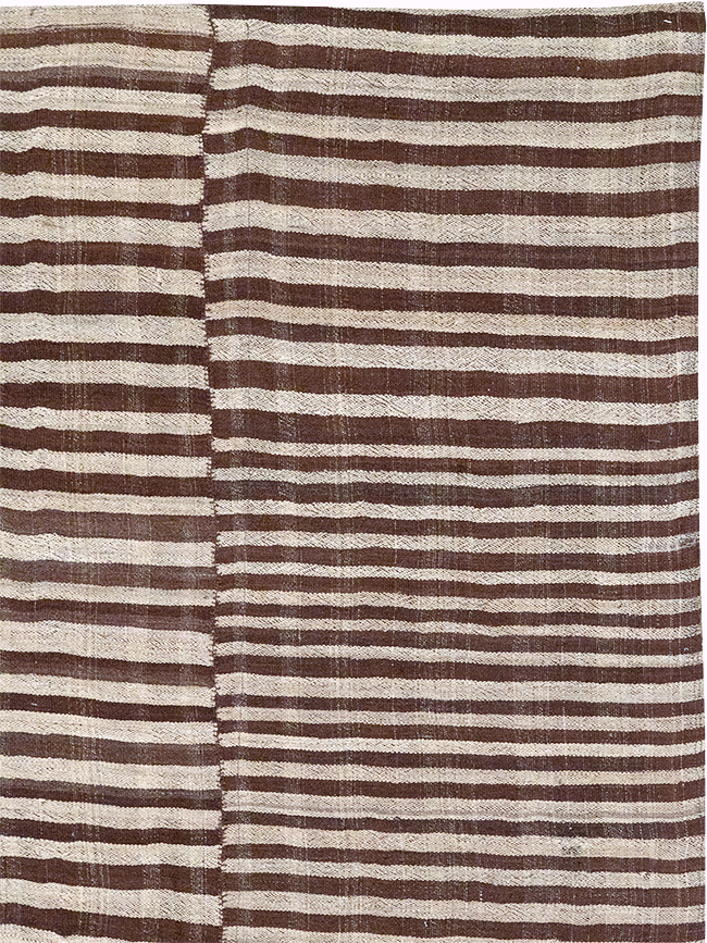 Vintage Persian Flatweave Kilim Room Size Carpet, No.32442 - Gss