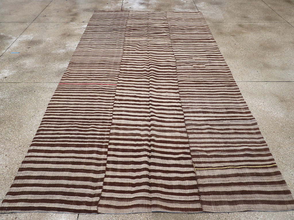 Vintage Persian Flatweave Kilim Room Size Carpet, No.32442 - Gss