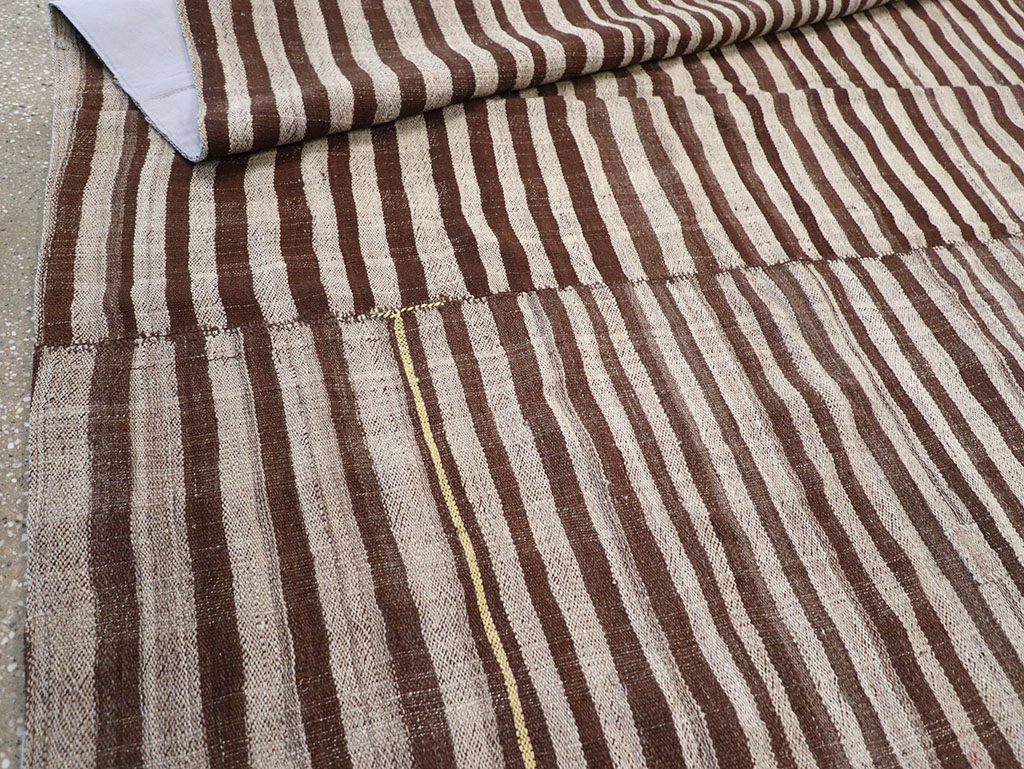 Vintage Persian Flatweave Kilim Room Size Carpet, No.32442 - Gss