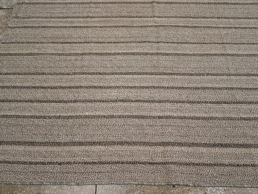 Modern Persian Flatweave Kilim Room Size Carpet, No.32445 - Gss