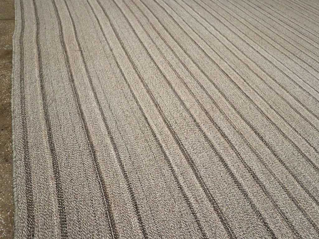 Modern Persian Flatweave Kilim Large Room Size Carpet, No.32446 - Gss