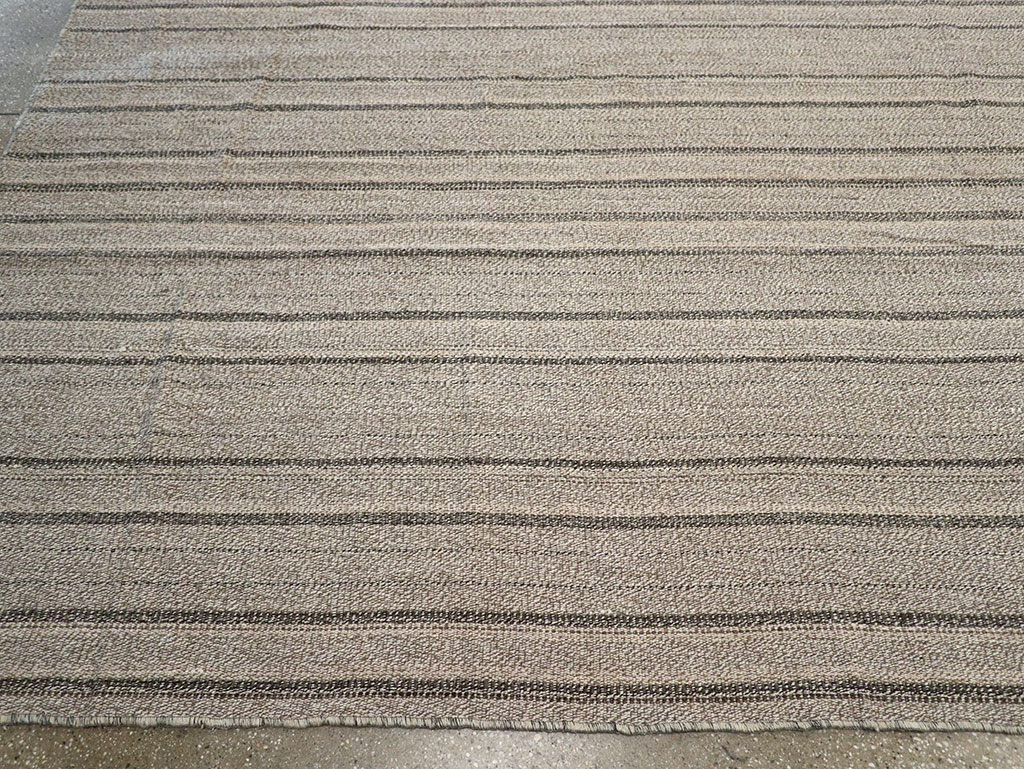 Modern Persian Flatweave Kilim Large Room Size Carpet, No.32446 - Gss