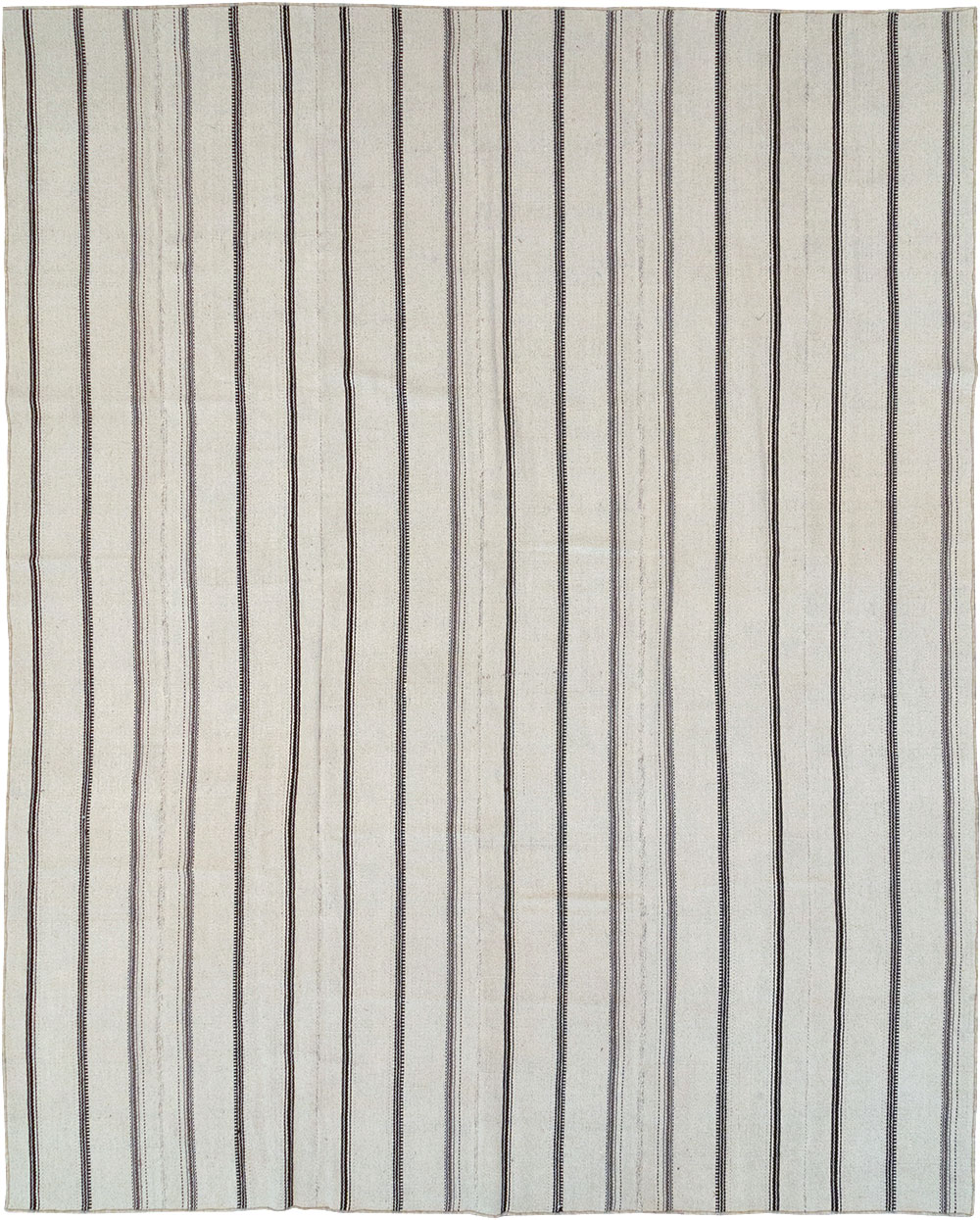 Vintage Persian Flatweave Kilim Room Size Carpet, No.32455 - Gss