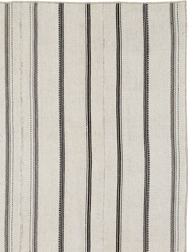 Vintage Persian Flatweave Kilim Room Size Carpet, No.32455 - Gss