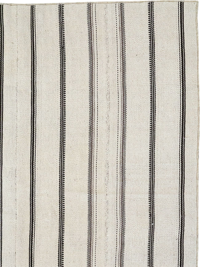 Vintage Persian Flatweave Kilim Room Size Carpet, No.32455 - Gss