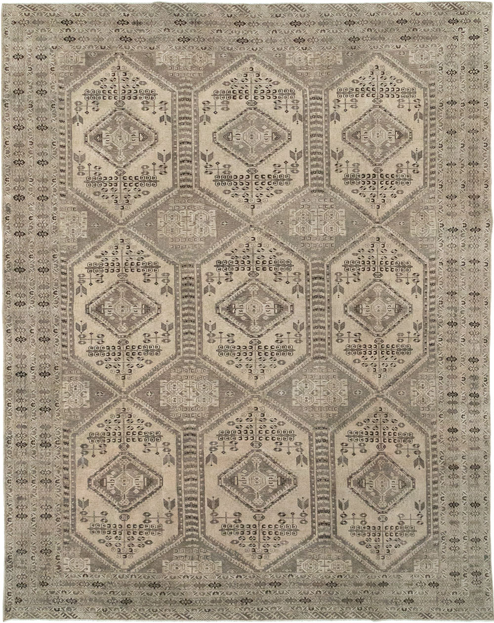 Vintage Persian Afshar Room Size Carpet, No.32468 - Gss