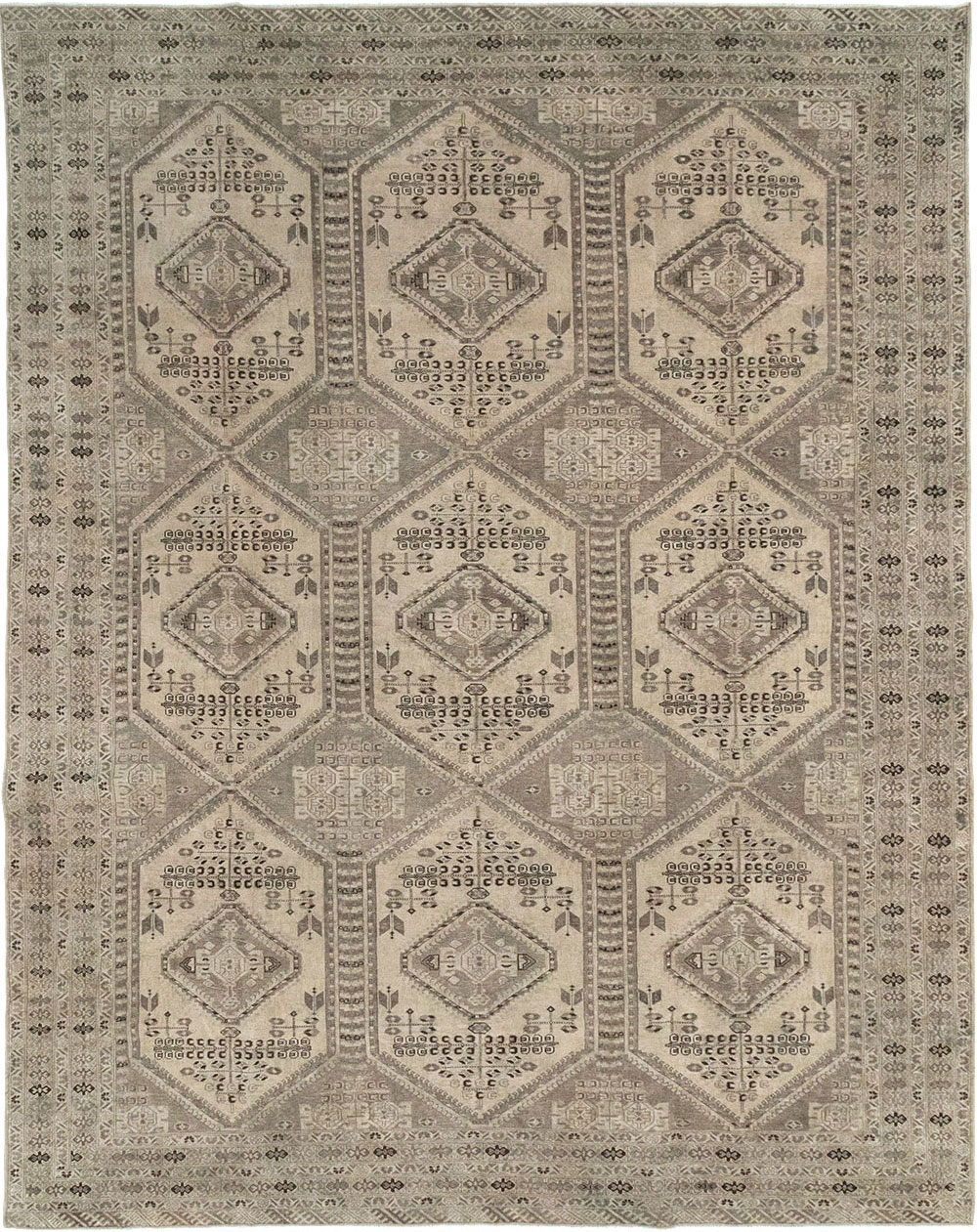 Vintage Persian Afshar Room Size Carpet, No.32468 - Gss