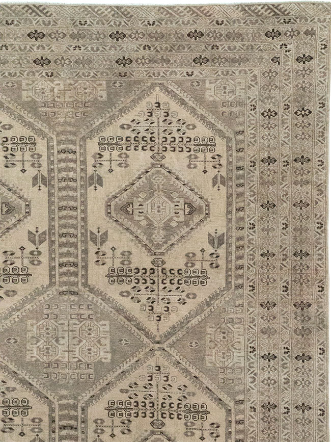 Vintage Persian Afshar Room Size Carpet, No.32468 - Gss
