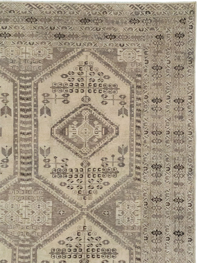 Vintage Persian Afshar Room Size Carpet, No.32468 - Gss