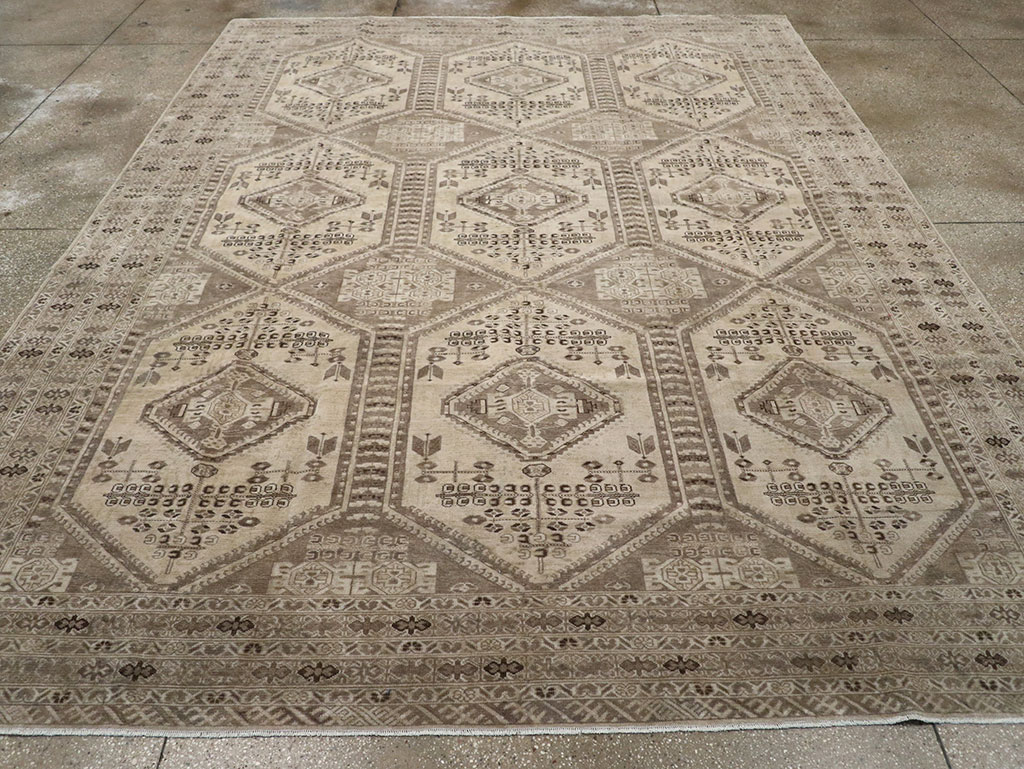 Vintage Persian Afshar Room Size Carpet, No.32468 - Gss