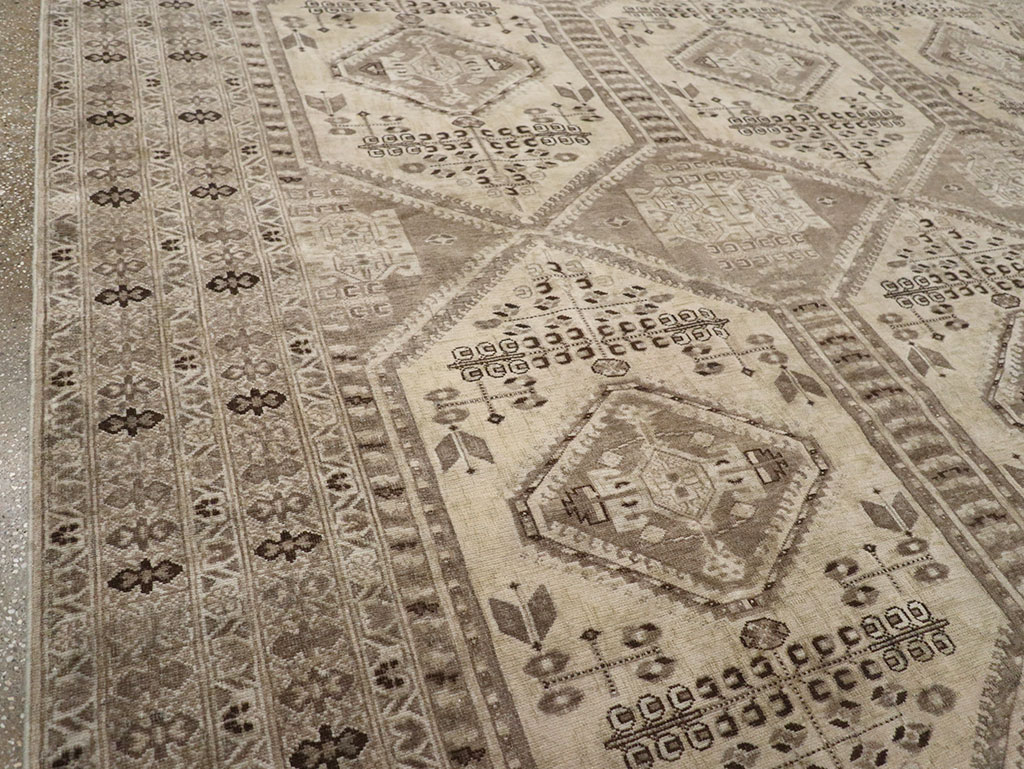 Vintage Persian Afshar Room Size Carpet, No.32468 - Gss