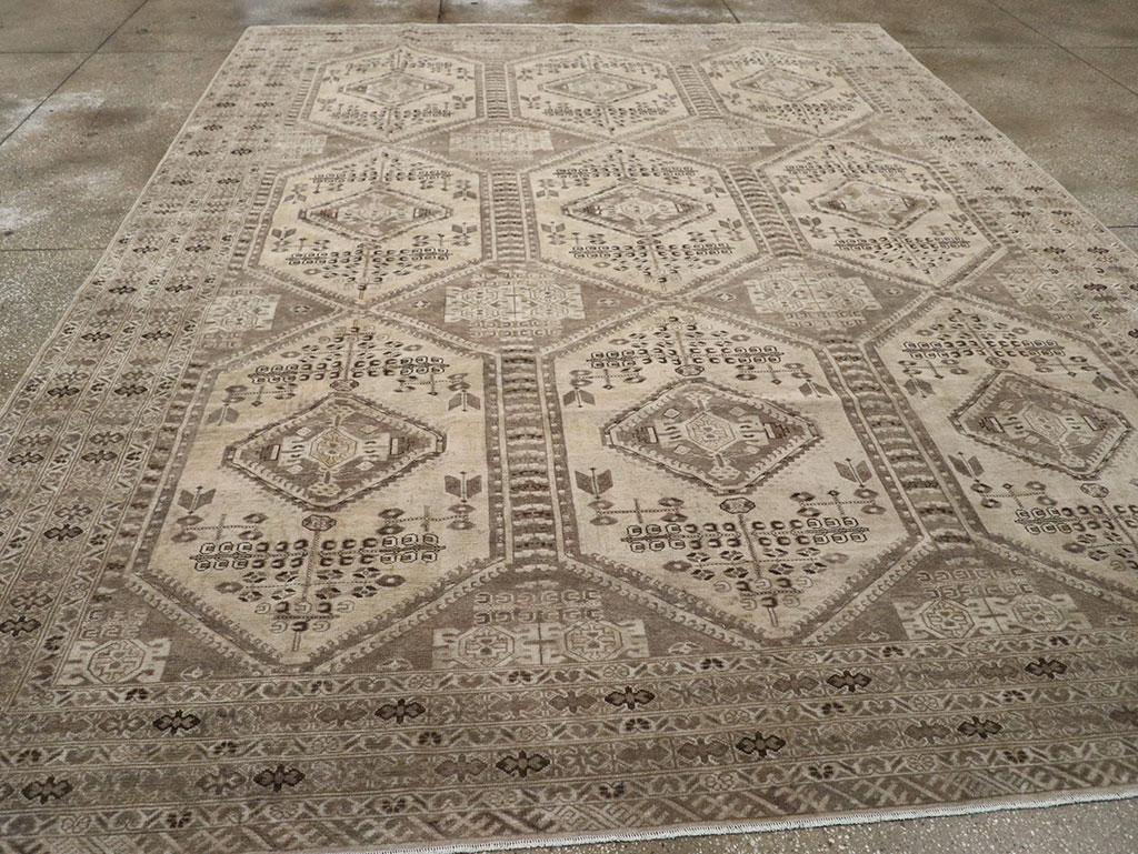 Vintage Persian Afshar Room Size Carpet, No.32468 - Gss