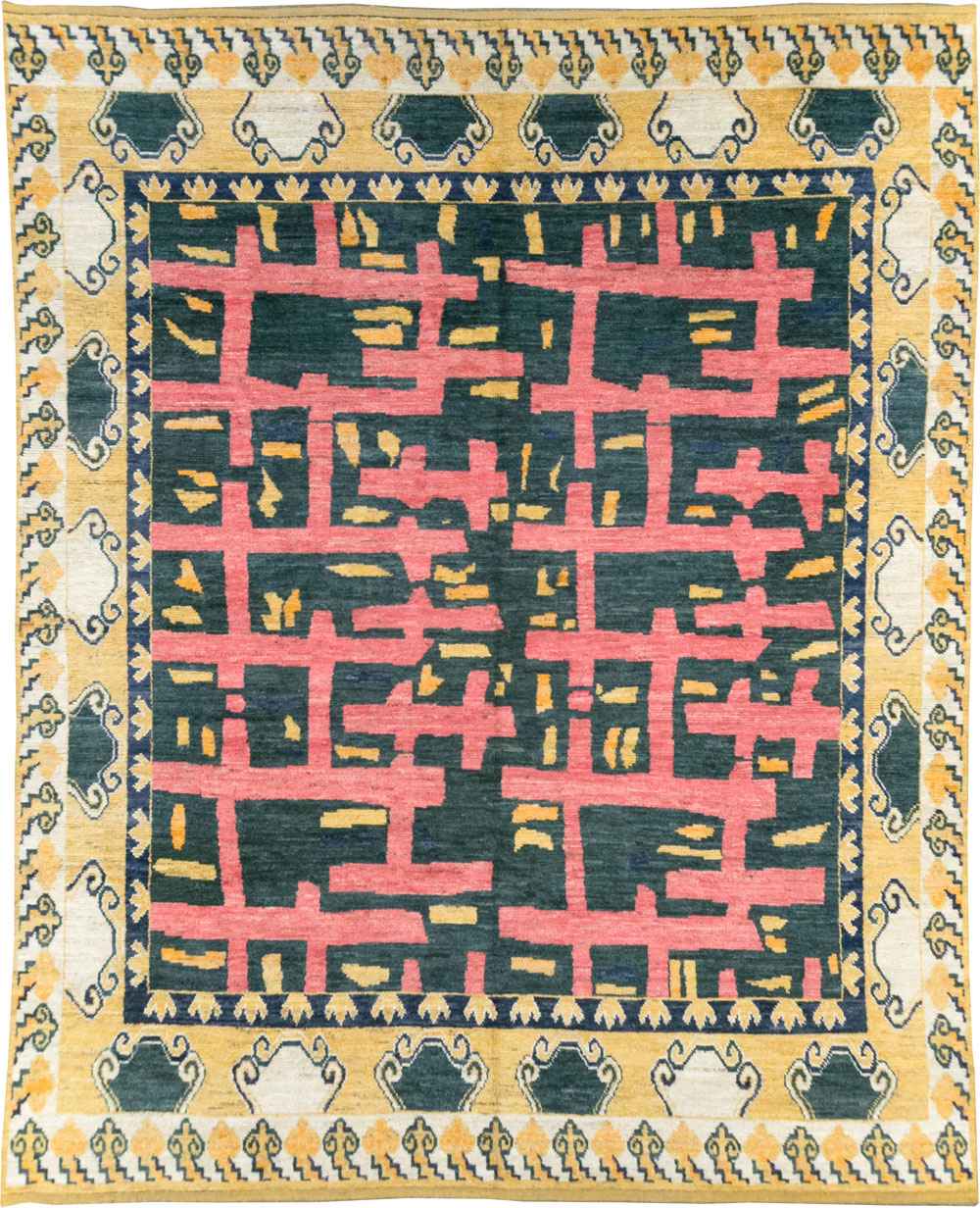Modern East Turkestan Khotan Room Size Carpet, No.32473 - Gss