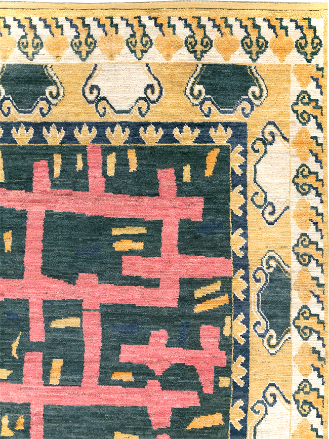 Modern East Turkestan Khotan Room Size Carpet, No.32473 - Gss