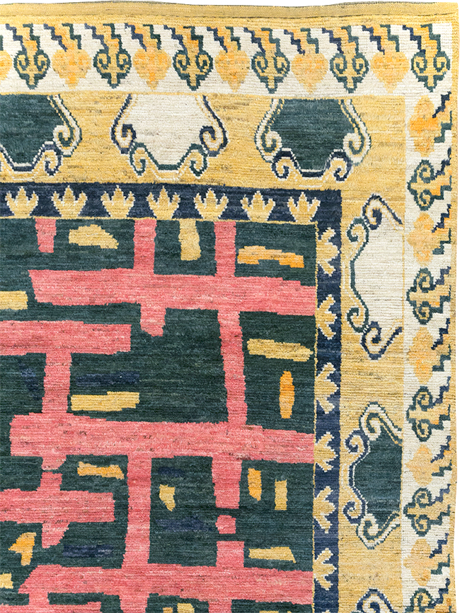 Modern East Turkestan Khotan Room Size Carpet, No.32473 - Gss