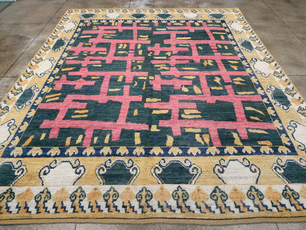 Modern East Turkestan Khotan Room Size Carpet, No.32473 - Gss