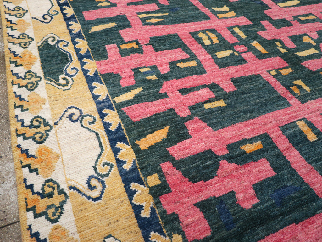 Modern East Turkestan Khotan Room Size Carpet, No.32473 - Gss