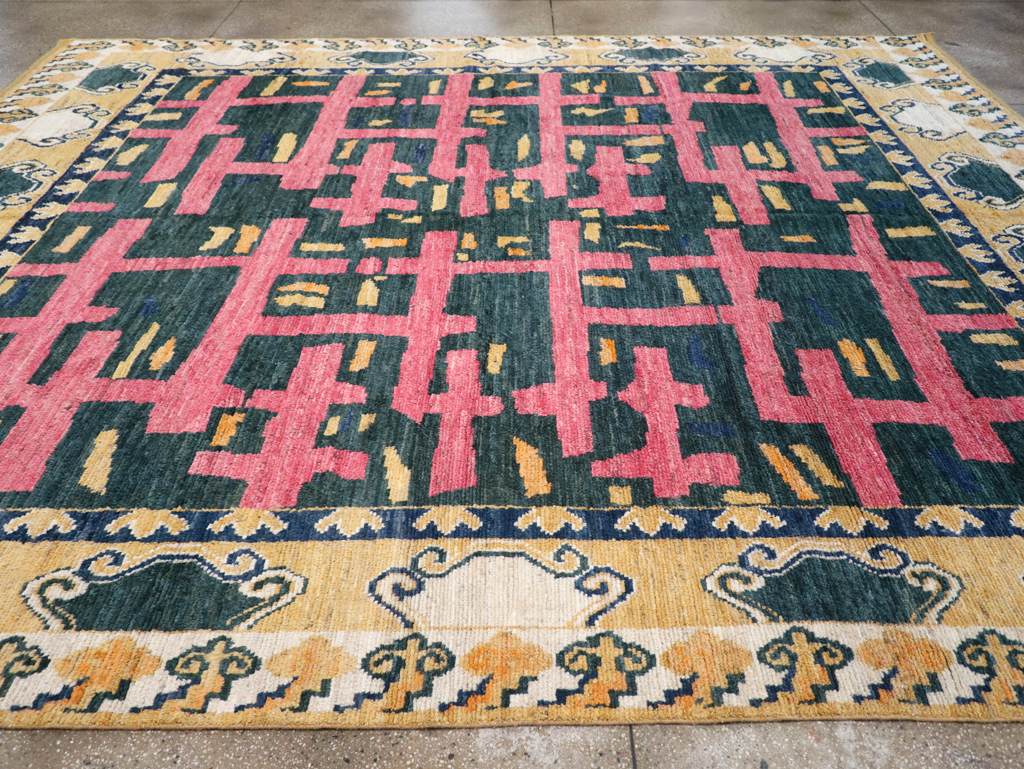 Modern East Turkestan Khotan Room Size Carpet, No.32473 - Gss