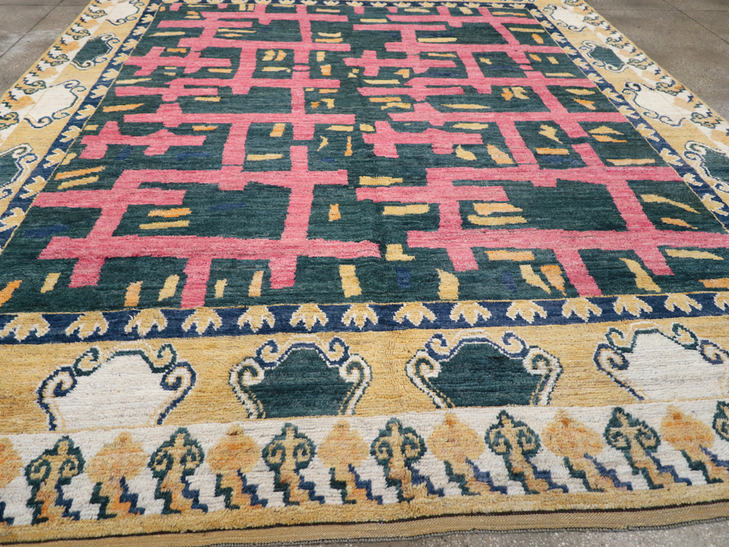 Modern East Turkestan Khotan Room Size Carpet, No.32473 - Gss