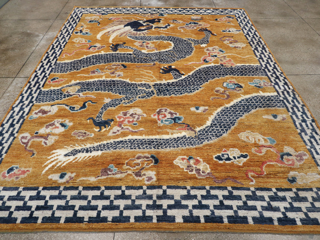 Modern East Turkestan Pictorial Khotan Room Size Carpet, No.32474 - Gss