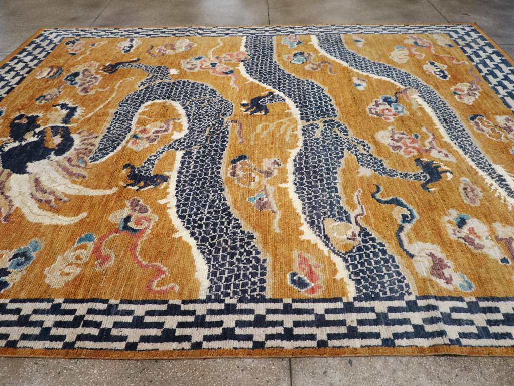 Modern East Turkestan Pictorial Khotan Room Size Carpet, No.32474 - Gss