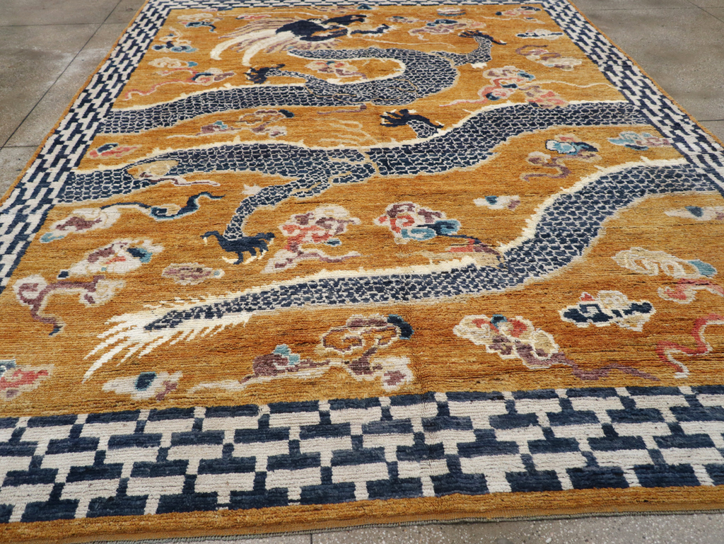 Modern East Turkestan Pictorial Khotan Room Size Carpet, No.32474 - Gss