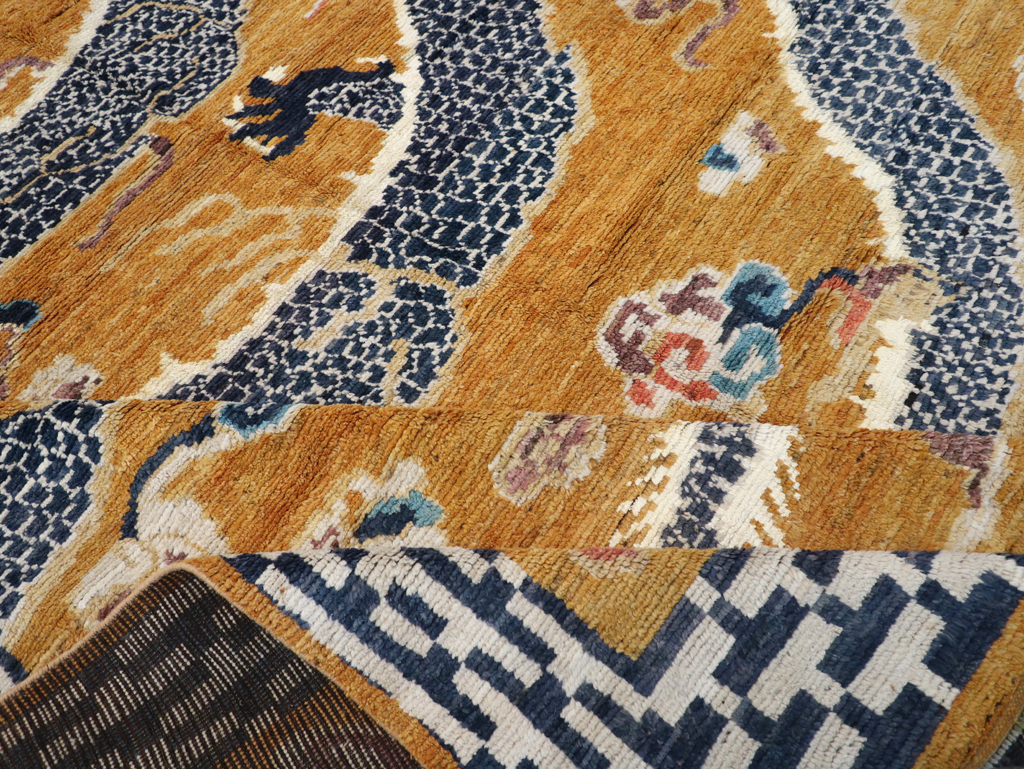 Modern East Turkestan Pictorial Khotan Room Size Carpet, No.32474 - Gss