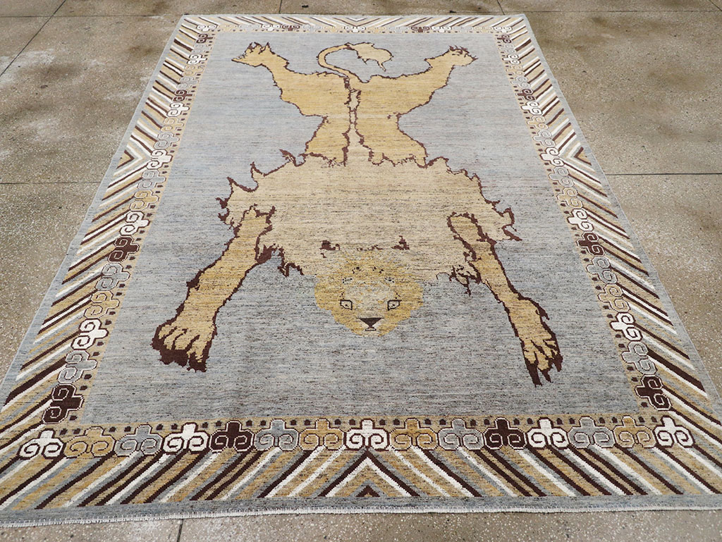 Modern East Turkestan Khotan Pictorial Room Size Carpet, No.32475 - Gss