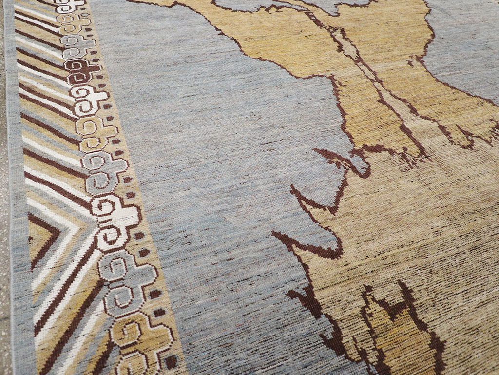 Modern East Turkestan Khotan Pictorial Room Size Carpet, No.32475 - Gss