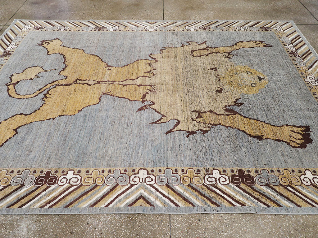 Modern East Turkestan Khotan Pictorial Room Size Carpet, No.32475 - Gss