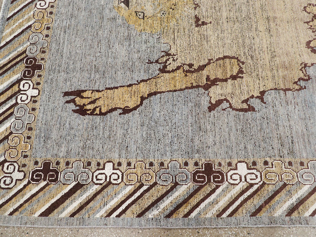 Modern East Turkestan Khotan Pictorial Room Size Carpet, No.32475 - Gss