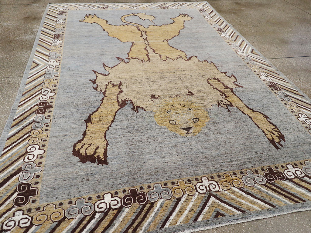 Modern East Turkestan Khotan Pictorial Room Size Carpet, No.32475 - Gss