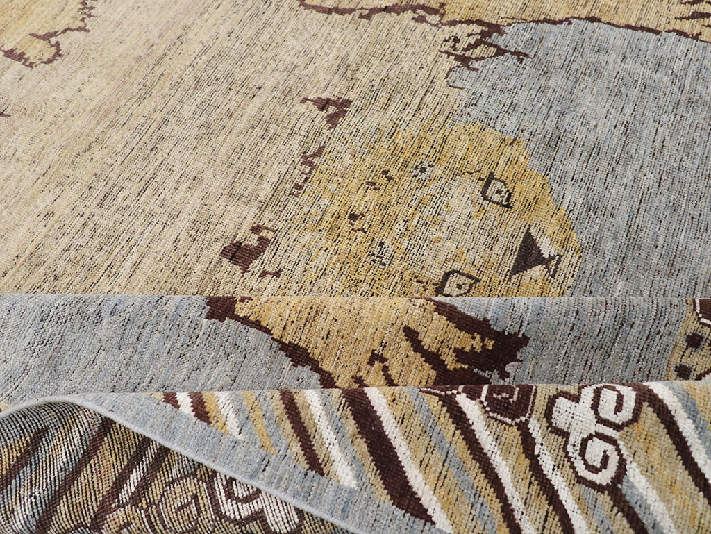 Modern East Turkestan Khotan Pictorial Room Size Carpet, No.32475 - Gss