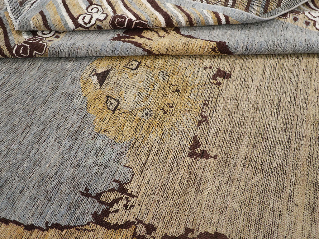 Modern East Turkestan Khotan Pictorial Room Size Carpet, No.32475 - Gss